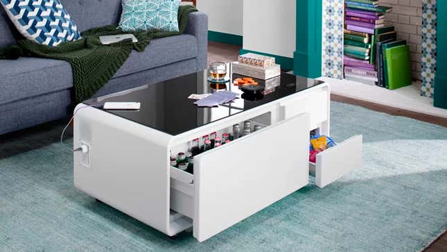 Take 27% off a coffee table that keeps you connected (and hydrated). 
